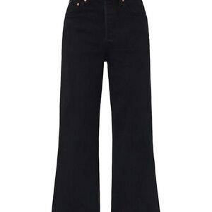 Levi's Black Ribcage Cropped Flare Jeans